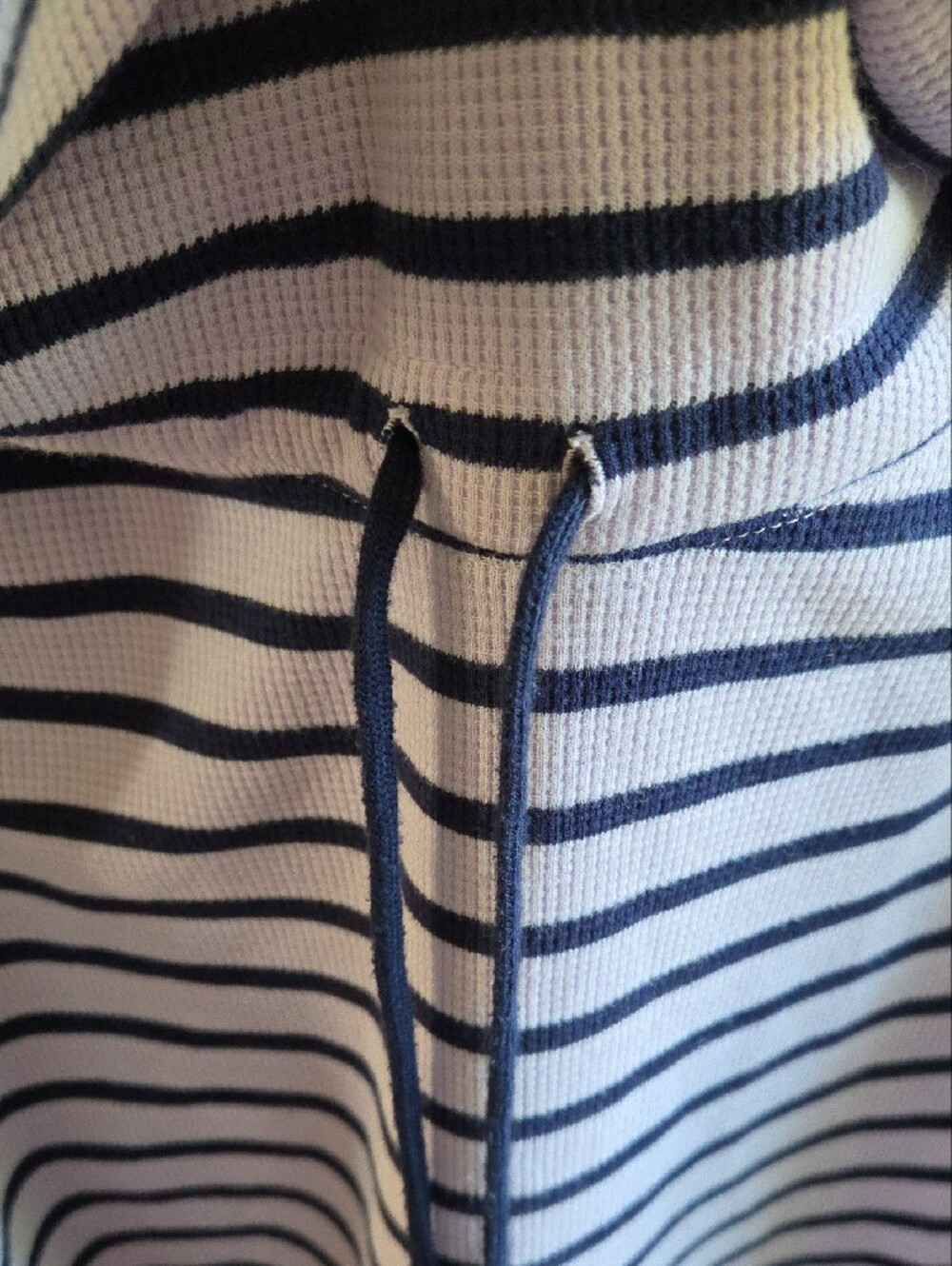 Striped Lavender Cowl Neck Pullover Hoodie - Picture 3 of 6